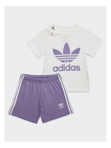 adidas Комплект тишърт и спортни шорти Trefoil Shorts Tee Set IB8641 Виолетов Regular Fit