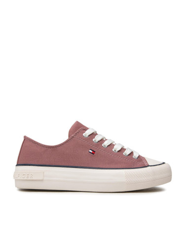 Tommy Hilfiger Кецове Low Cut Lace-Up Sneaker T3A4-32118-0890 S Бордо