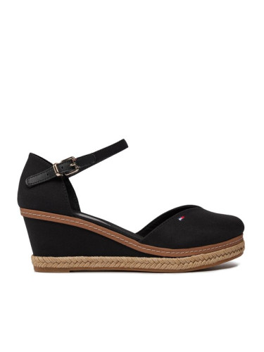 Tommy Hilfiger Еспадрили Basic Close Toe Mid Wedge FW0FW04787 Черен