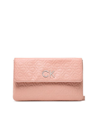 Calvin Klein Дамска чанта Re-Lock Dbl Crossbody Emb Mono K60K610206 Розов