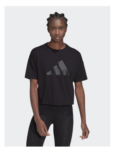 adidas Тишърт Train Icons 3 Bar Logo T-Shirt HD8973 Черен Regular Fit