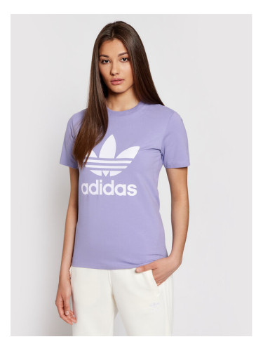 adidas Тишърт adicolor Classics Trefoil GN2905 Виолетов Regular Fit