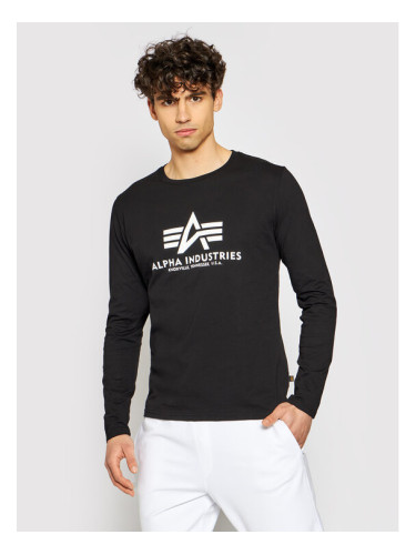 Alpha Industries Тениска с дълъг ръкав Basic T-Ls 100510 Черен Standard Fit