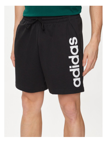 adidas Спортни шорти AEROREADY Essentials Single Jersey Linear Logo Shorts IC0062 Черен Regular Fit