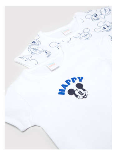 OVS Комплект от 2 броя детски бодита DISNEY 1435548 Бял Regular Fit