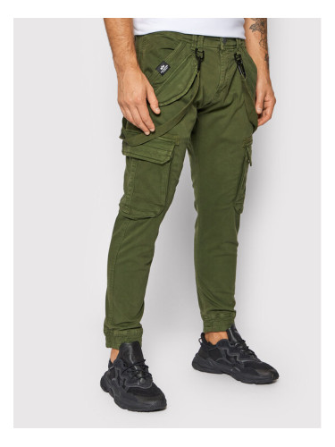 Alpha Industries Текстилни панталони Utility 128202 Зелен Slim Fit