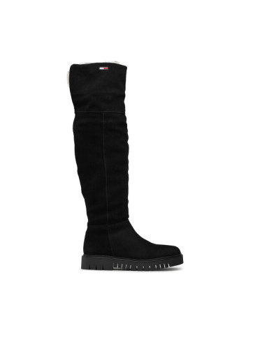 Tommy Jeans Чизми Warmlined Long Boot EN0EN01994 Черен