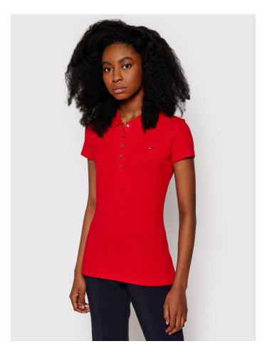 Tommy Hilfiger Тениска с яка и копчета New Chaira 1M57636661 Червен Slim Fit