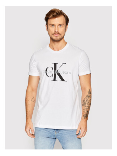 Calvin Klein Jeans Тишърт J30J320935 Бял Slim Fit