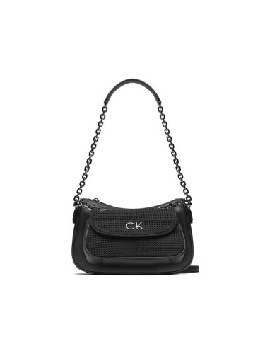 Calvin Klein Дамска чанта Re-Lock Dbl Shoulder Bag Perf K60K610620 Черен