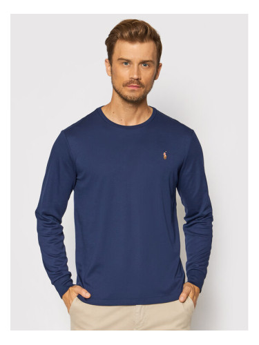 Polo Ralph Lauren Тениска с дълъг ръкав 710760121 Тъмносин Slim Fit