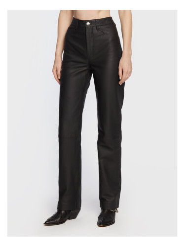 Remain Кожени панталони Leather RM1700 Черен Regular Fit