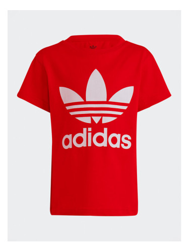 adidas Тишърт Adicolor Trefoil T-Shirt IC9117 Червен Regular Fit