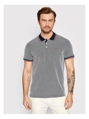 Jack&Jones PREMIUM Тениска с яка и копчета Bluwin 12169064 Тъмносин Regular Fit