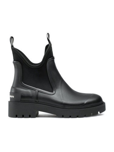 Calvin Klein Jeans Гумени ботуши Mid Rainboot Chelsea YW0YW01034 Черен