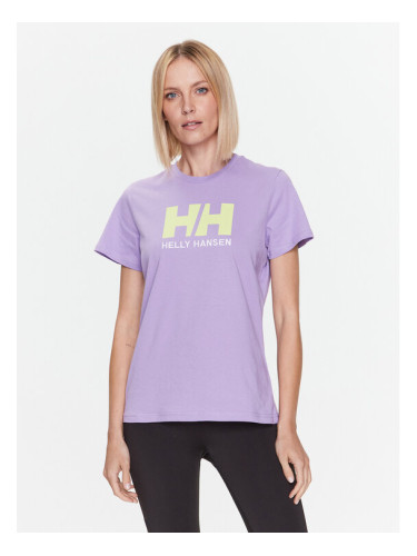 Helly Hansen Тишърт Logo 34112 Виолетов Regular Fit