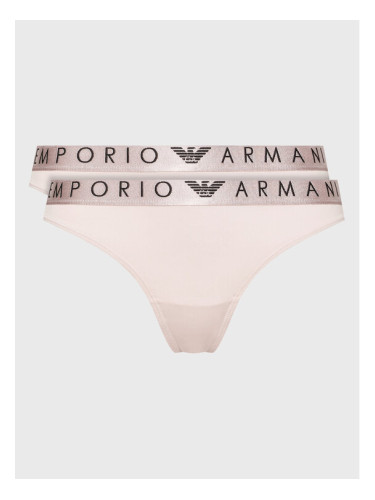 Emporio Armani Underwear Комплект 2 чифта бикини бразилиана 163337 2F235 00470 Розов