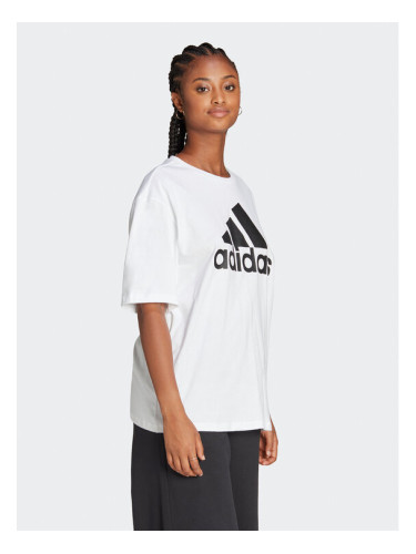 adidas Тишърт Essentials Big Logo Boyfriend T-Shirt HR4930 Бял Loose Fit