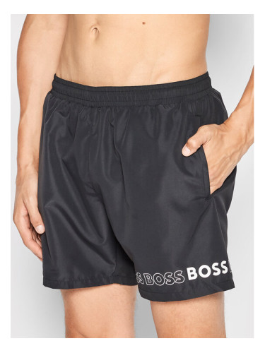 Boss Плувни шорти Dolphin 50469590 Черен Regular Fit