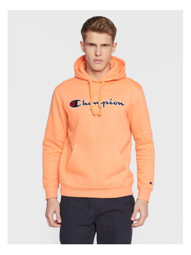 Champion Суитшърт Script Logo Embroidery 217858 Оранжев Regular Fit