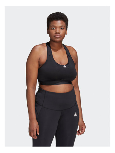 adidas Спортен сутиен adidas Powerreact Training Medium-Support Bra (Plus Size) HC7492 Черен