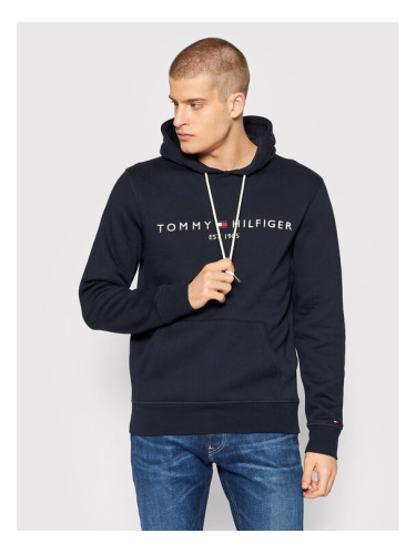 Tommy Hilfiger Суитшърт Core Logo MW0MW10752 Тъмносин Regular Fit