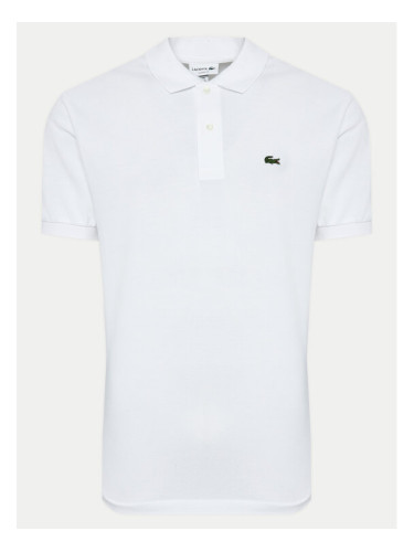 Lacoste Тениска с яка и копчета L1212 Бял Classic Fit