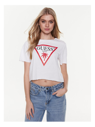 Guess Тишърт Logo E02I01 JA914 Бял Boxy Fit