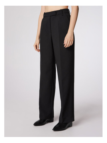 Simple Текстилни панталони SPD504-01 Черен Relaxed Fit