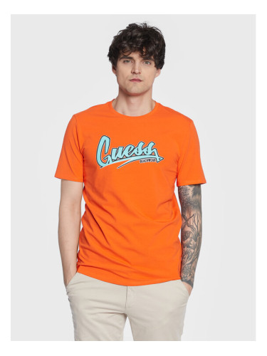 Guess Тишърт F3GI10 J1314 Кафяв Slim Fit