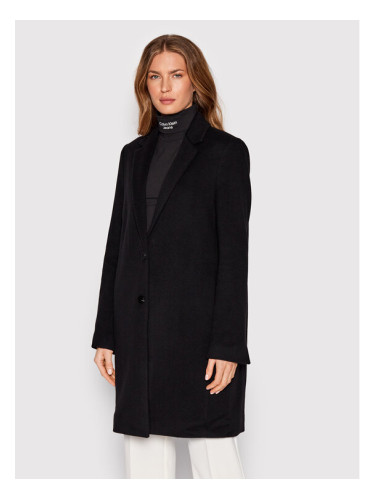 Calvin Klein Вълнено палто K20K204155 Черен Regular Fit