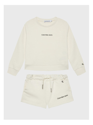 Calvin Klein Jeans Детски комплект Logo IG0IG01515 Екрю Regular Fit