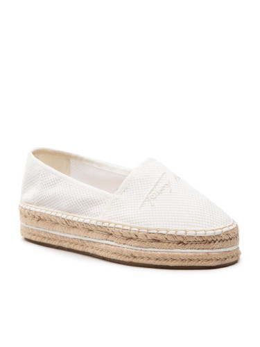 Tommy Hilfiger Еспадрили Th Textured Flatform Espadrille FW0FW06433 Бял