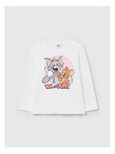 OVS Блуза TOM AND JERRY 1439216 Бял Regular Fit