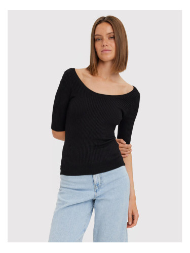 Vero Moda Блуза Estela 10268128 Черен Slim Fit