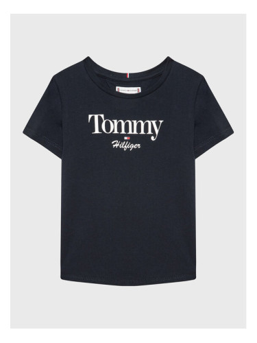 Tommy Hilfiger Тишърт Graphic Glitter KG0KG06821 D Тъмносин Regular Fit