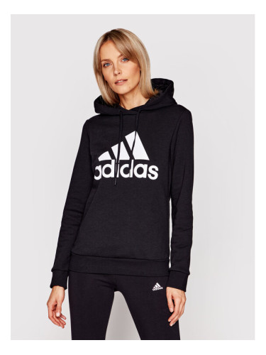 adidas Суитшърт W Bl Fl Hd GL0653 Черен Regular Fit