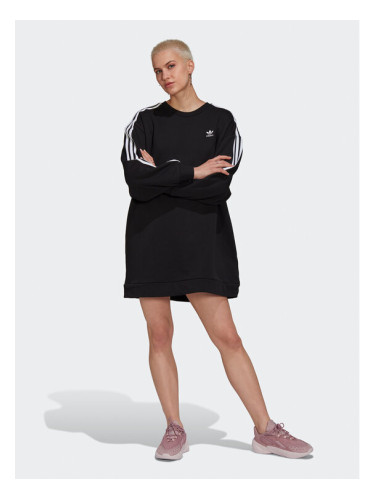 adidas Плетена рокля adicolor HM4688 Черен Relaxed Fit