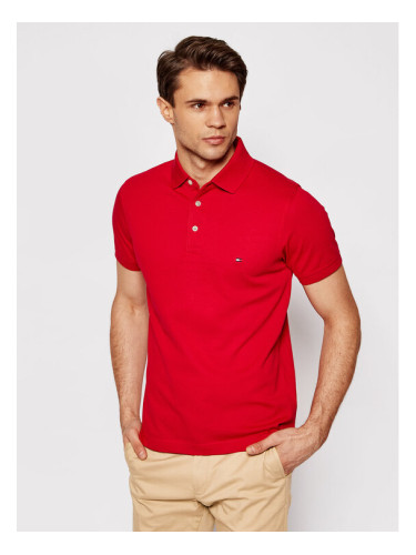 Tommy Hilfiger Тениска с яка и копчета 1985 MW0MW17771 Червен Slim Fit