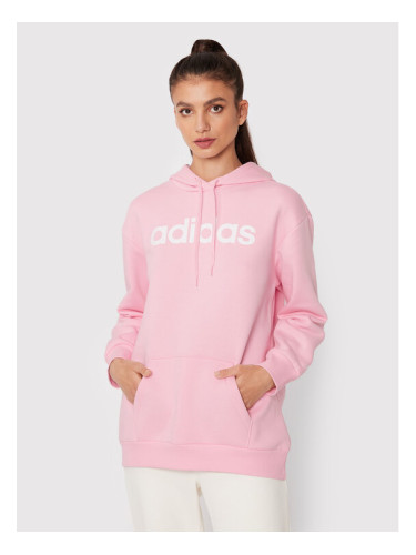 adidas Суитшърт W Lin Ov HM1936 Розов Relaxed Fit