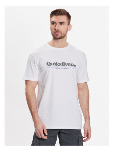 Quiksilver Тишърт Between The Lines EQYZT07216 Бял Regular Fit