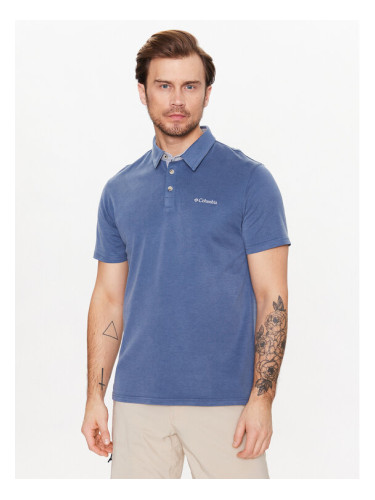 Columbia Тениска с яка и копчета Nelson Point 1772721 Син Regular Fit