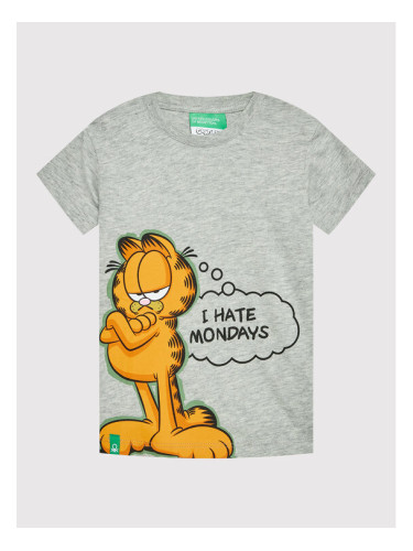 United Colors Of Benetton Тишърт Garfield 3096G103U Сив Regular Fit