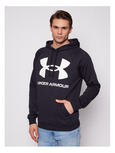 Under Armour Суитшърт Ua Rival Fleece Big Logo 1357093 Черен Loose Fit