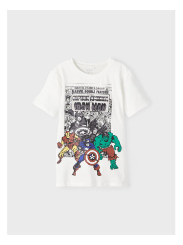 NAME IT Тишърт MARVEL 13210832 Бял Regular Fit