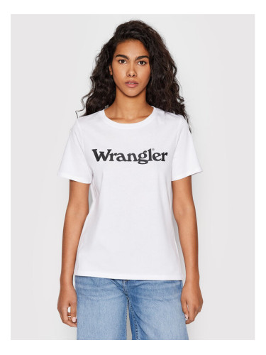 Wrangler Тишърт W7N4GH989 112146405 Бял Regular Fit