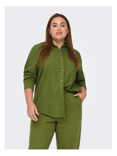 ONLY Carmakoma Текстилни панталони 15280234 Зелен Regular Fit