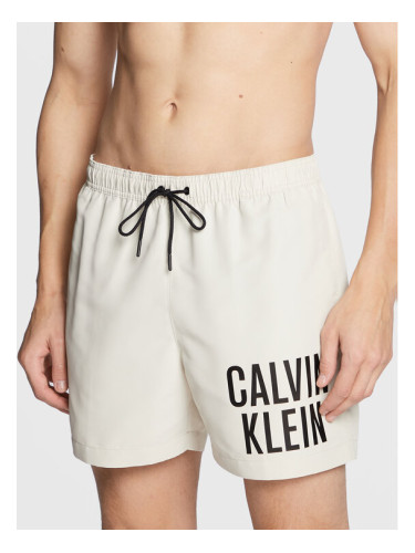 Calvin Klein Swimwear Плувни шорти KM0KM00790 Екрю Regular Fit