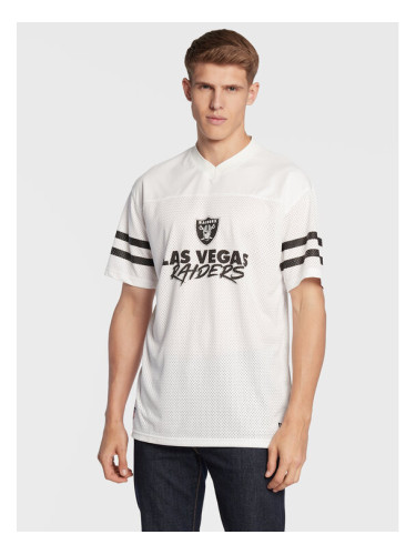 New Era Тишърт Las Vegas Raiders NFL Script 60284671 Бял Relaxed Fit