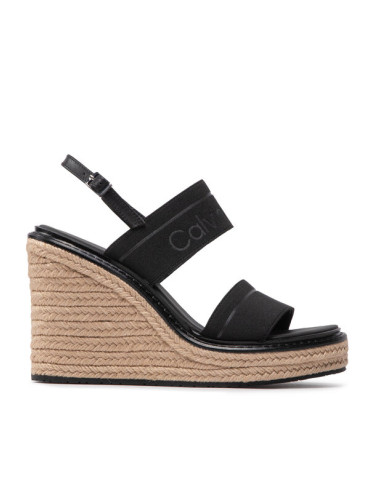 Calvin Klein Еспадрили Wedge Sndl 70 He HW0HW00690 Черен